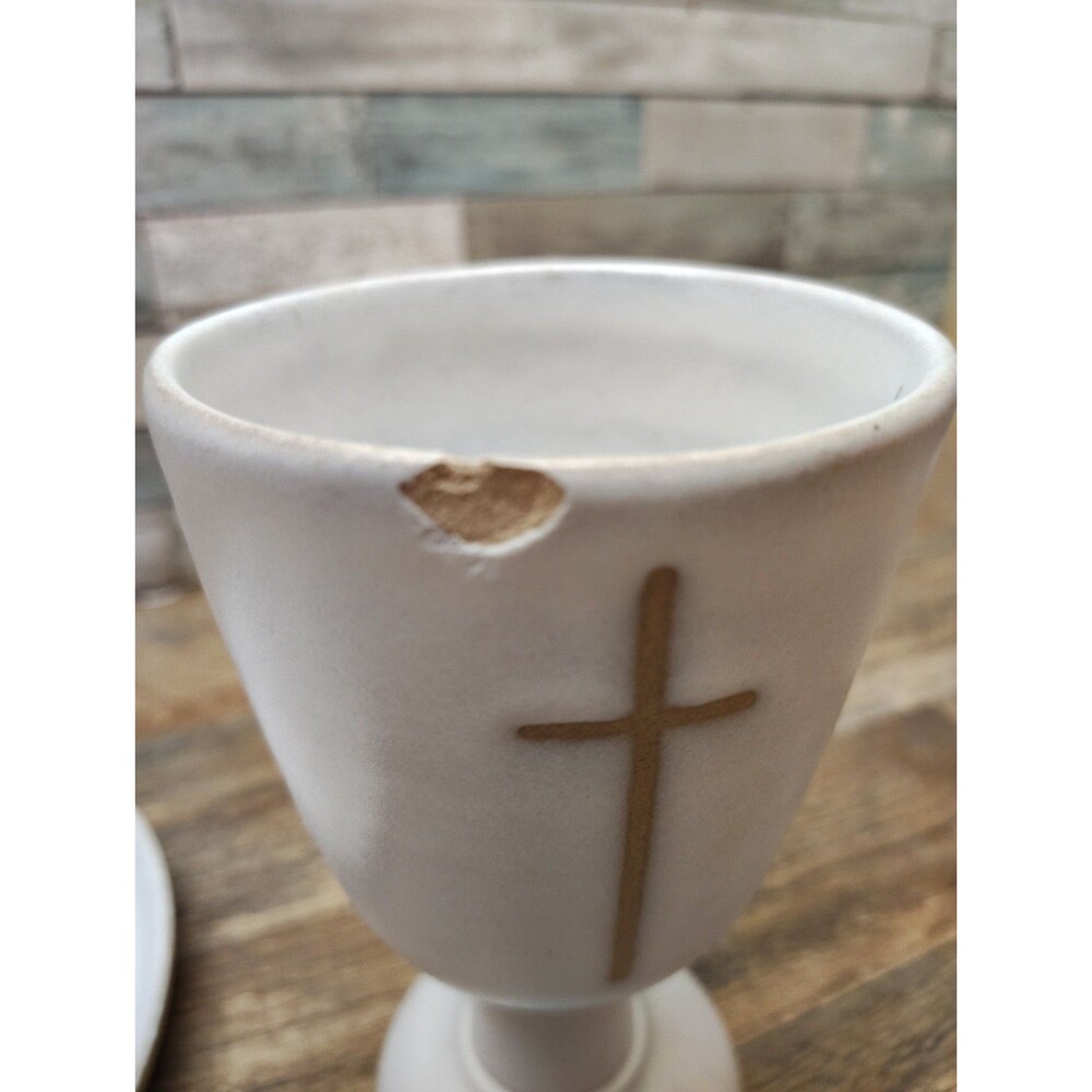 Vintage MCM Marshall Studios Jane & Gordon Martz Pottery Plate Goblet Communion - Picture 10 of 13